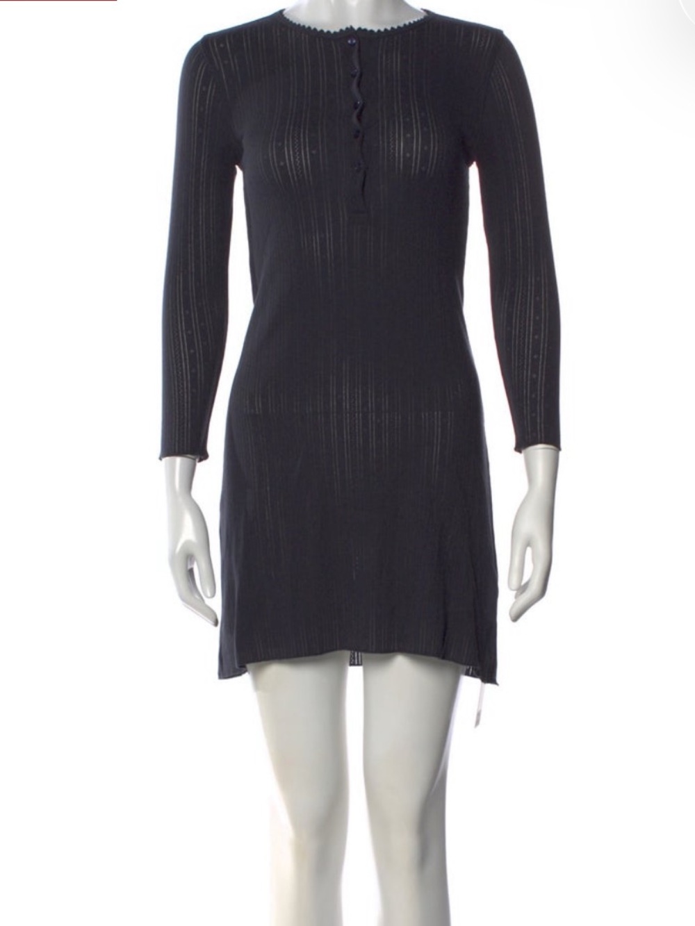 Dôen Pointelle Grey Mini Dress